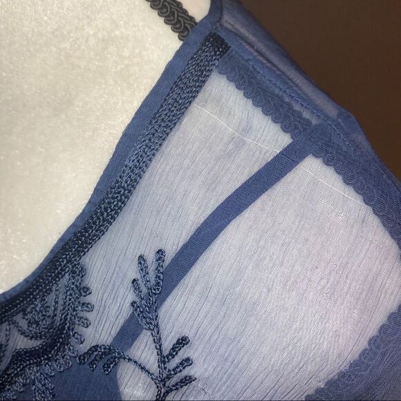 Chan Luu Embroidered Chiffon Slip Dress - Picture 8 of 9